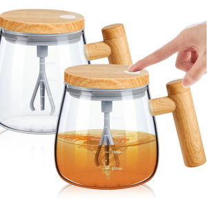 Maxcheck 2 Pcs Self Mixing Glass Coffee Mug
